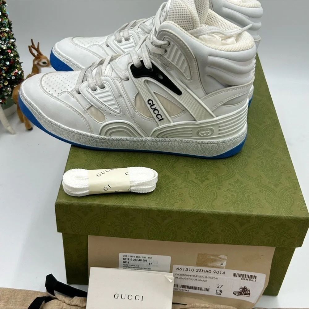 Women’s Gucci basket high top sneakers size 37 made in Italy - Picture 10 of 10